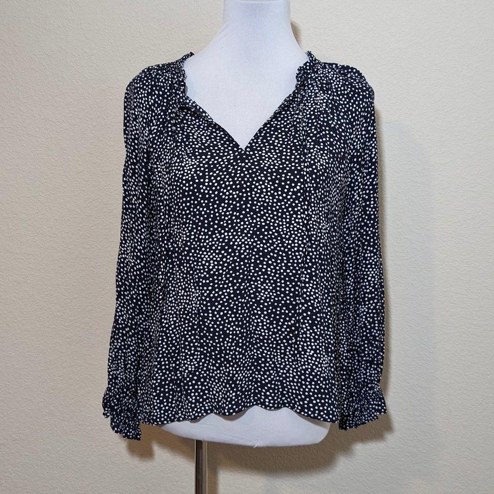 LOFT Peasant Polka Dot Blouse